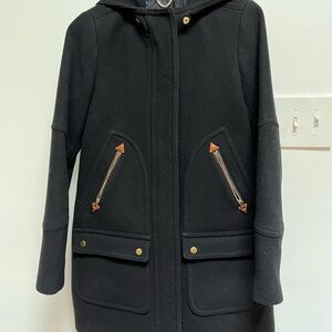 J. Crew Black Utility Jacket with Tan Details